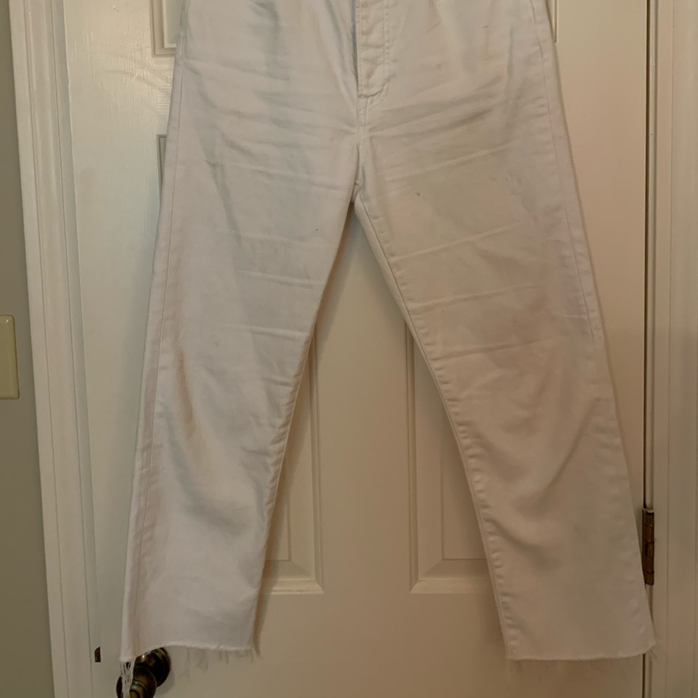 Levi wedgie straight white jeans